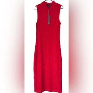House of Harlow 1960 N.W.T. Vibrant Red Midi Dress.Size Medium sleeveless Midi